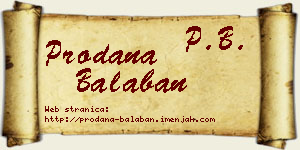 Prodana Balaban vizit kartica